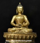 26" Chinese Bronze Gilt Sit lotus Shakyamuni Amitabha Buddha Sculpture statue