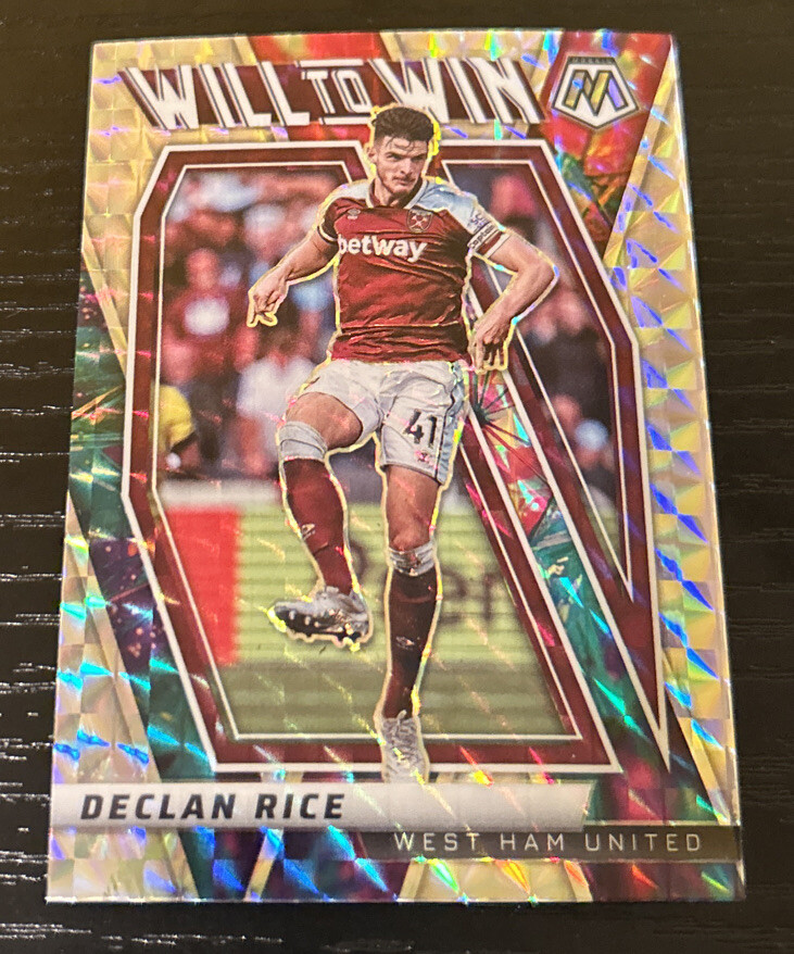2021-22 Panini Mosaic Premier League Declan Rice Will To Win Silver Mosaic Prizm