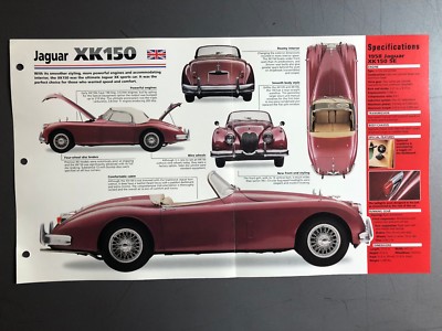 1957 - 1961 Jaguar XK 150 Poster, Spec Sheet, Folder, Brochure