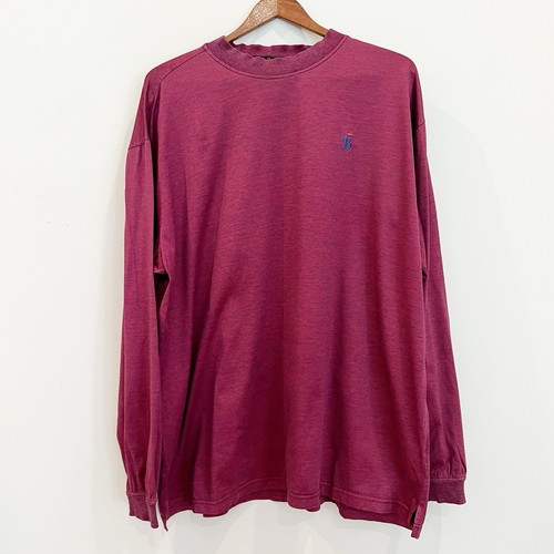 Bugatchi Shirt Mens XL Red Burgundy Long Sleeve Crew Neck Mercerized Cotton