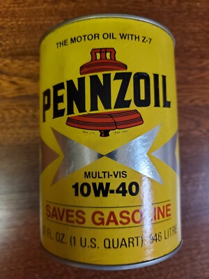 Vintage Pennzoil Motor Oil 1 Quart Cardboard Can SAE 10W-40 (Full!) | eBay