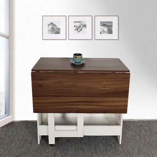 Folding Dining Table with 4 Chairs Set Kitchen Table Space Saving - Picture 9 of 11