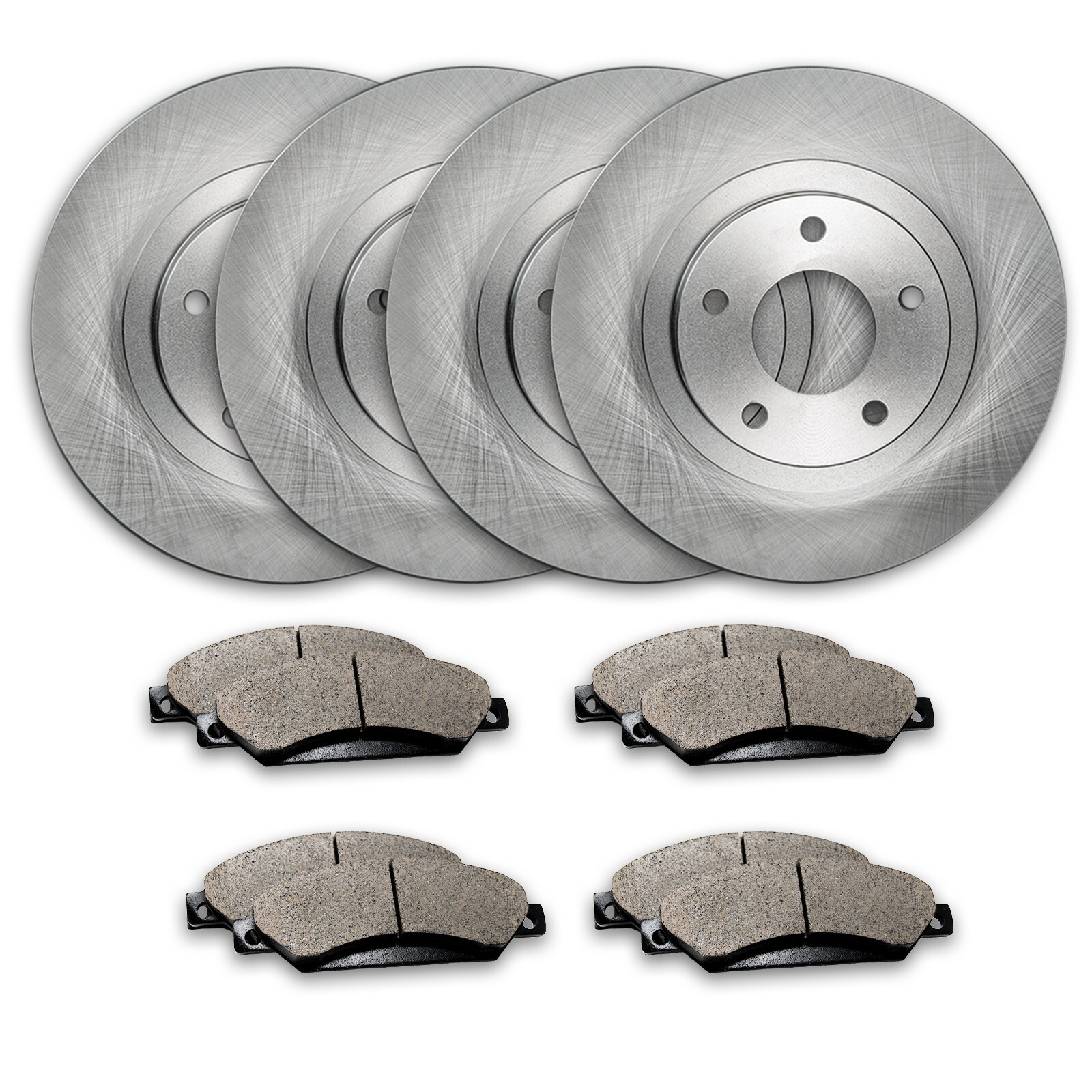 Front & Rear Brake Rotors + Ceramic Pads for 2002-2006 Audi A4 Quattro