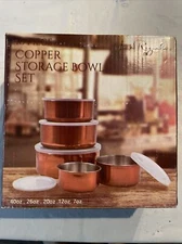 Le Regalo 10 Piece Copper Round Storage Stackable Bowl Set with Lids