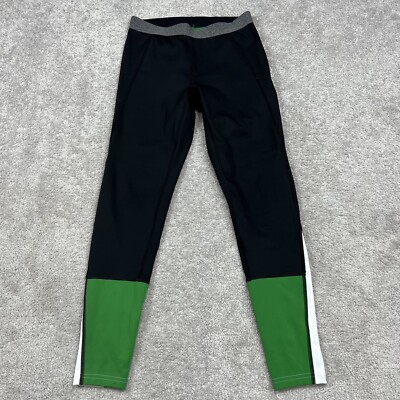 Athleta Derek Lam IOC Medium Leggings Black Green Mid Rise Stretch Colorblock