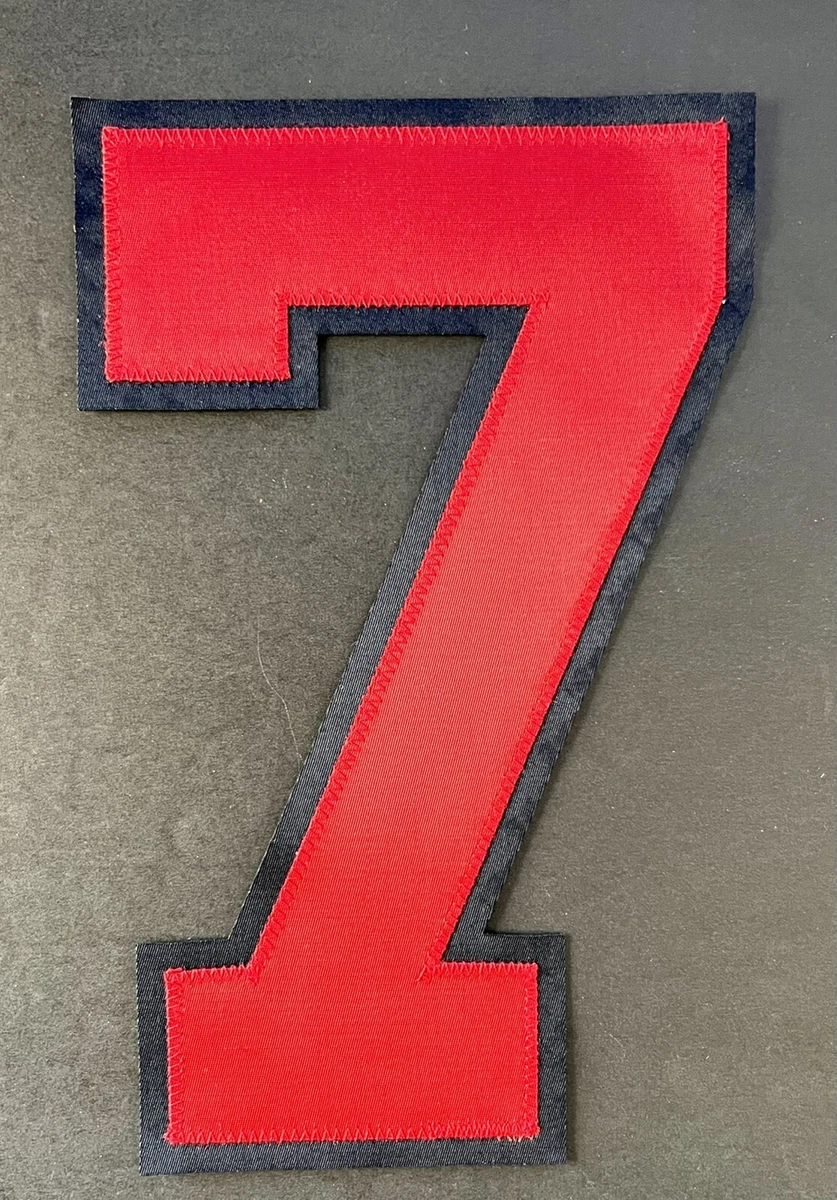 ATLANTA BRAVES #7 SEVEN RED/NAVY JERSEY NUMBER PATCH - Dansby