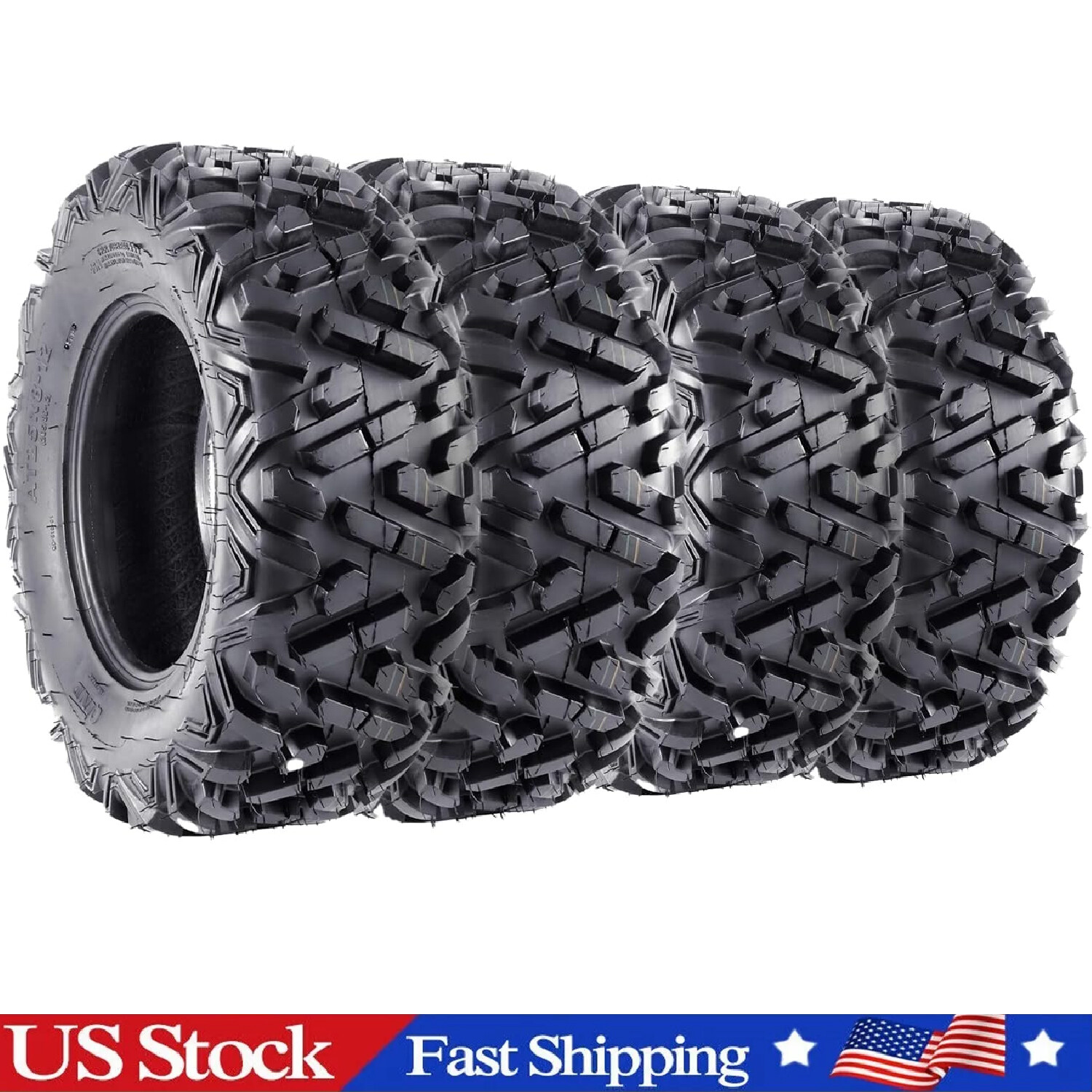 4PCS ATV UTV Tires 25x8-12 & 25x10-12 Front & Rear 6PR Off-Road Tire All Terrain