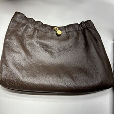 Vintage 80s Clutch Purse Brown And Handbag Hinged Opening