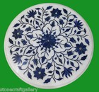 18" Marble Coffee Table Top Lapis Inlay Handmade Work for Home Decor for Gift