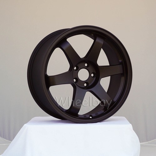 4 PCS ROTA WHEEL GRID 18X8.5 44 & 18x9.5 5X114.3 38 73 SATIN BLACK. - Picture 2 of 10