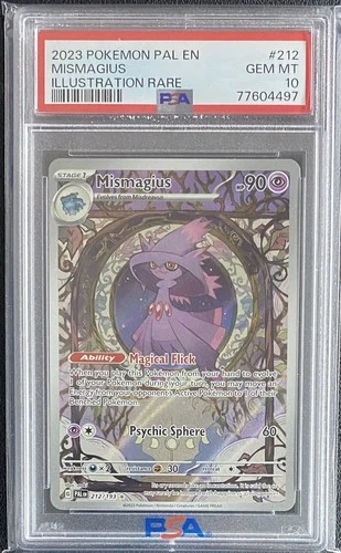 2023 POKEMON PAL EN-PALDEA EVOLVED ILLUSTRATION RARE #212 MISMAGIUS PSA 10 GEM