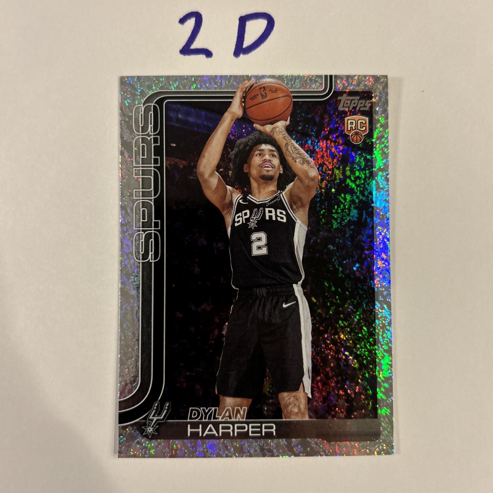 2025 Topps Dylan Harper Sand Glitter Foil Rookie RC #202 San Antonio Spurs
