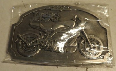 Harley Davidson 2020 Pewter HOG Harley Owners Group Officer Plaque Display Desk