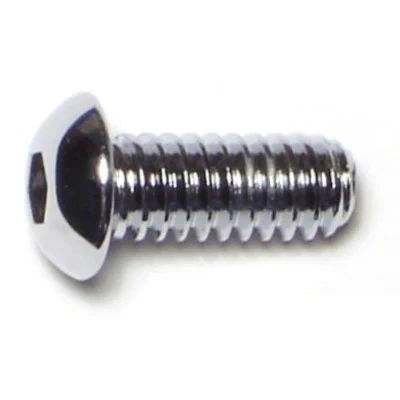 1/4"-20 x 5/8" Chrome Grade 8 Button Socket Cap Screws (10 pcs.)