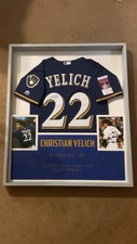 Christian Yelich Signed Jersey Frame (JSA Authentication)