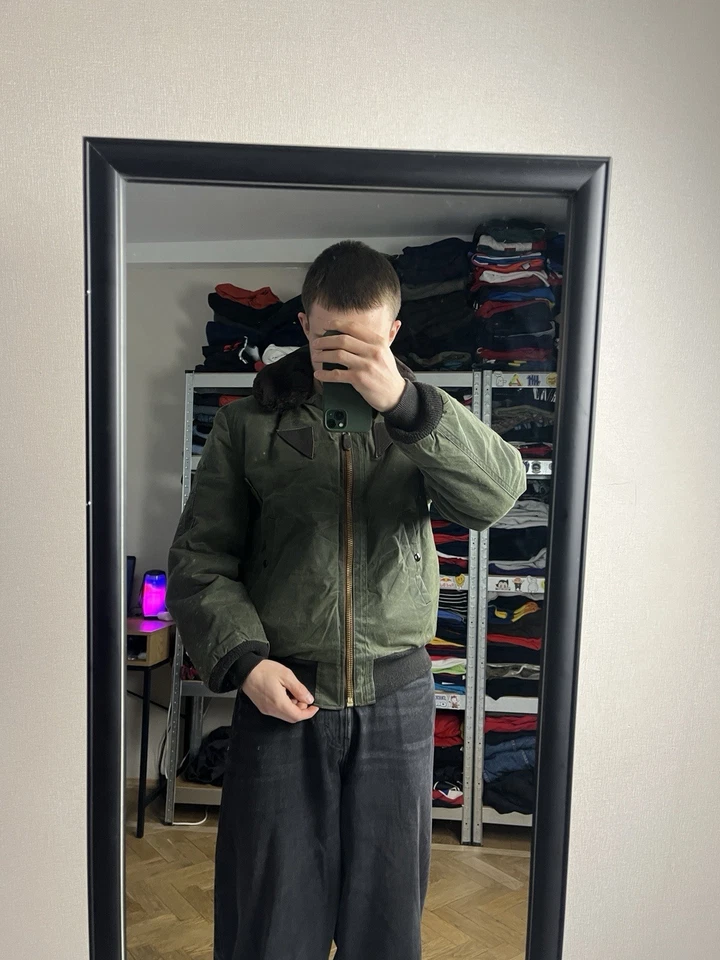 Vintage US Air Forces Type B-15A Wax Flight Bomber Jacket Men’s Size 40 - Image 2 of 4