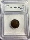 1911 Lincoln Wheat Cent - ICG MS62 BN MS62 BN Brown