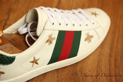 Gucci Ace Bee Star Snake Leder Schuhe Turnschuhe Sneaker Herren UK 6 US 7 EU 40