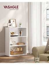 3 Tier Adjustable Bookcase Rustic Brown 23.6in Open Shelf