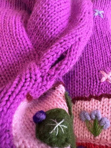 Girl's Alpaca Connections Handmade Peru Jacket Sweater Pink Size 6 *READ* - Picture 9 of 11