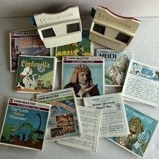 Vintage View-Master Lot 2 Viewers  12 Reel Sets Disney Cinderella Oz Pooh