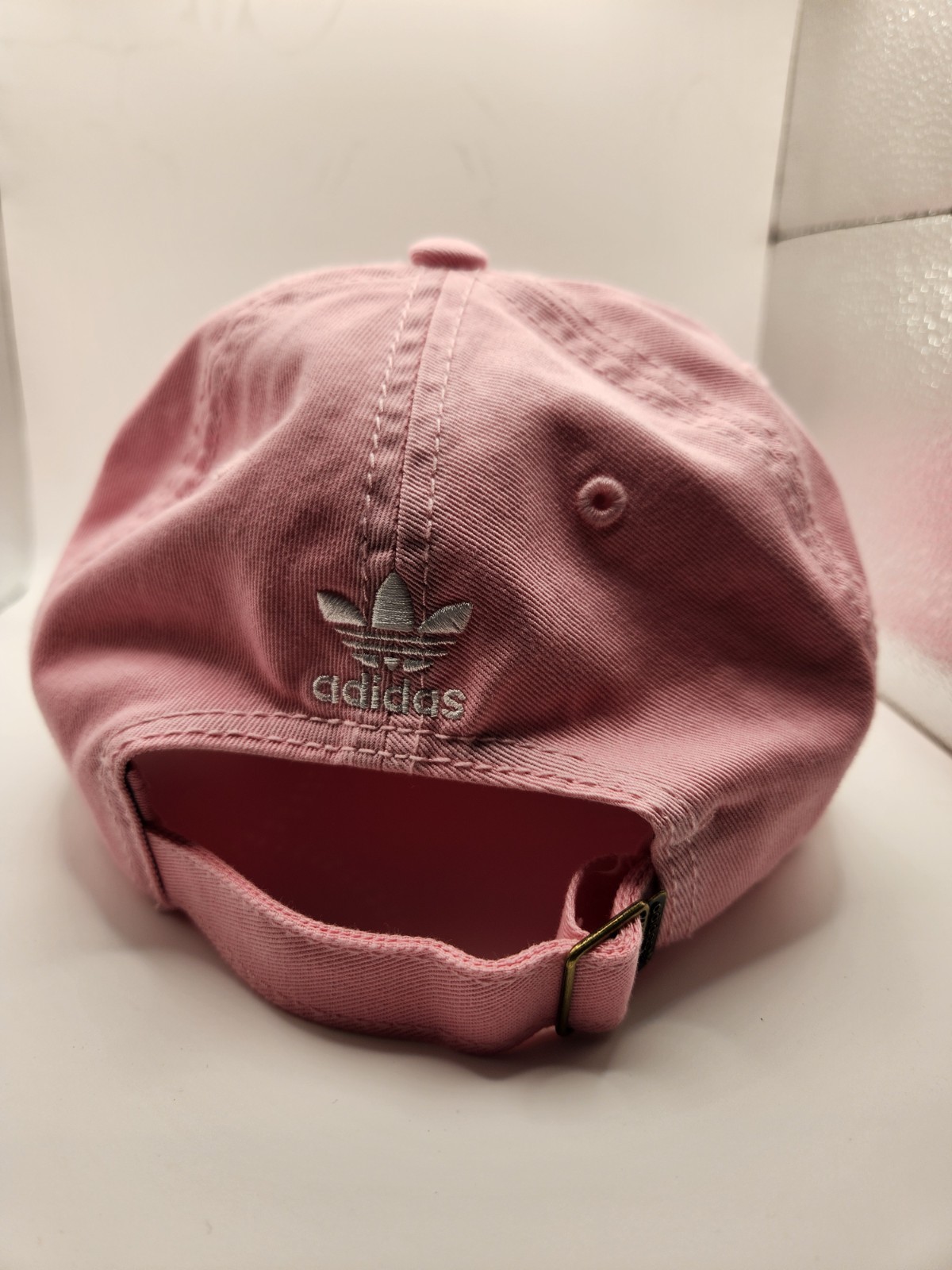 Adidas Hat Cap Womens Back Strap One Size Pink White Trefoil Logo thumbnail 4
