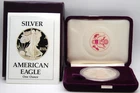 Proof 1988 .999 Silver American Eagle 1 oz Bullion Coin COA and Box Purple Mint
