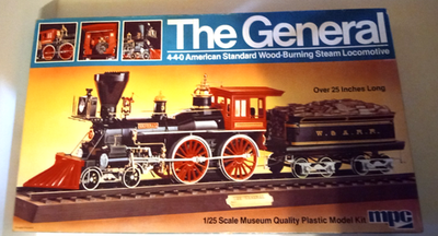 #ad FOR PARTS 1980 MPC MODEL KIT 1 25 THE GENERAL 440 AMERICAN STANDARD STEAM LOCO $49.98