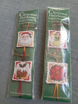2 X Kreuzstich Sets Neu Weihnachten Duft Deko Textil Erbe