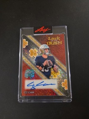 2026 Leaf Metal St. Patrick's Day CJ Carr Luck Of The Irish Auto 1/1 Red Shimmer