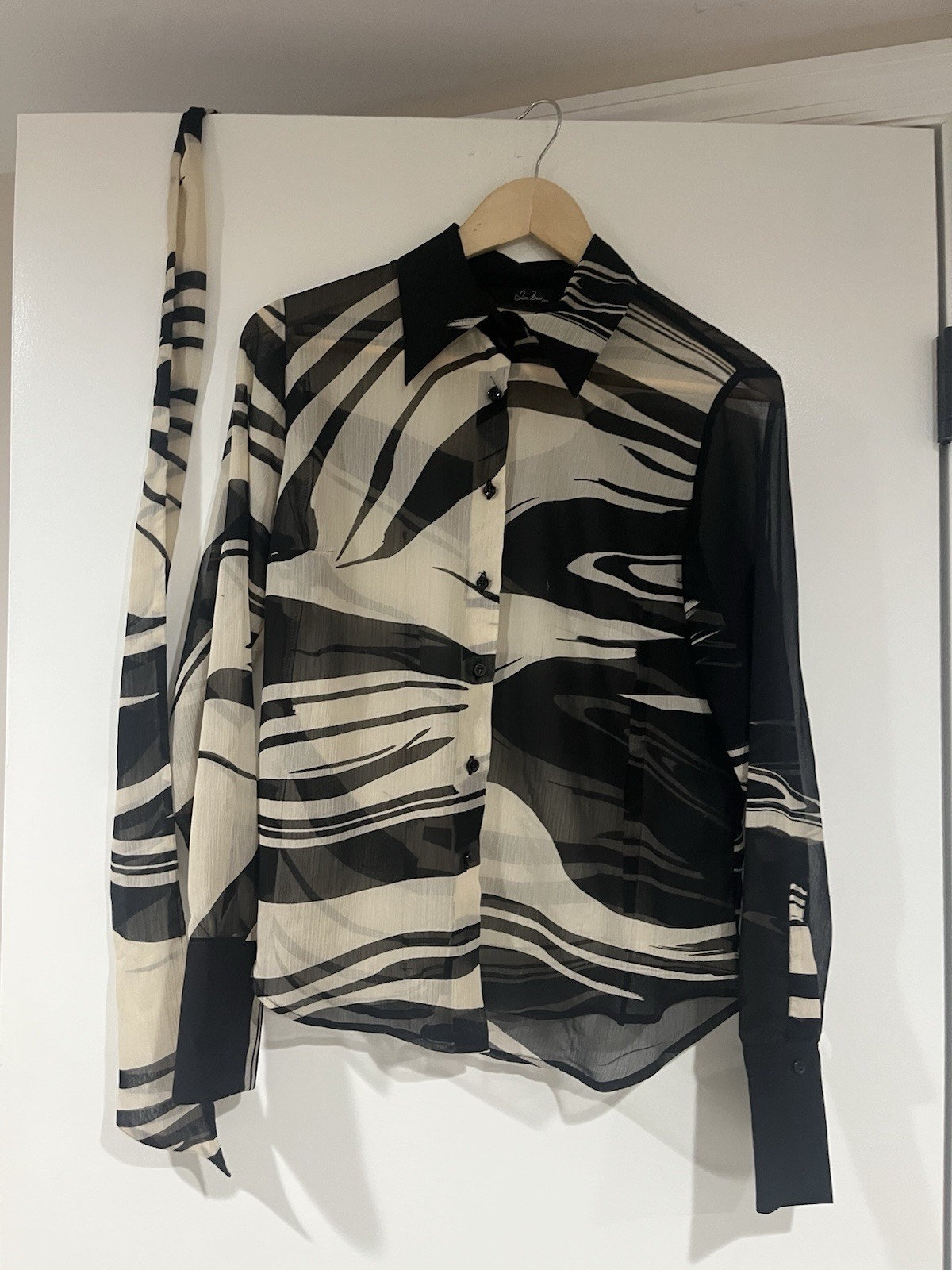 Jan Basic Blouse Top Long Sleeves Transparent Abs… - image 3