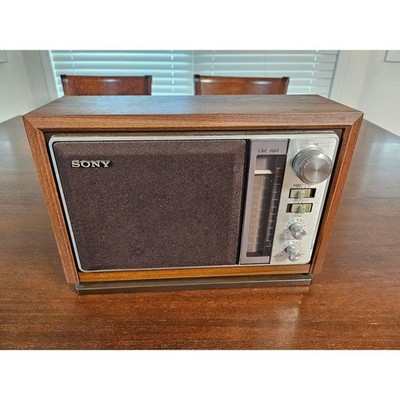 Sony Radio ICF-9740W Unisex OS Brown Vintage FM AM Wood Cabinet 2-Band
