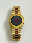 Vintage Timex LED Men's Gold Tone 35mm Watch 550 1976 Untested Hong Kong