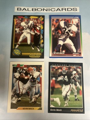 Kevin Mack Cleveland Browns 4 Card Lot! Wild Card Bowman Score Pinnacle NM+