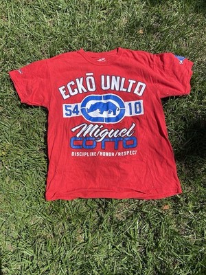 Ecko Unltd Miguel Cotto Boxing Graphic Red Men's L Short Sleeve Cotton T-Shirt