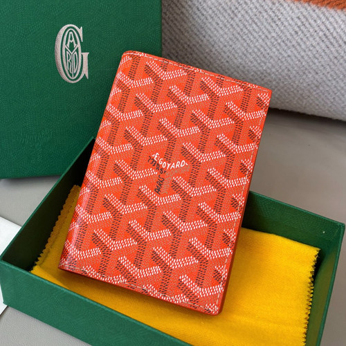 Excellent Condition Goyard Monogram Canvas Wallet Card Holder Orange
