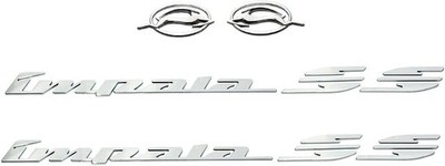 4Pc Impala SS Rear Quater Panel Emblems Plus Flying Impala Left and Right Chrome