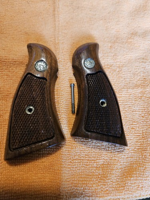 #ad Smith amp; Wesson N Frame Square Butt Checkered Walnut Magna Grips black Washer $125.00