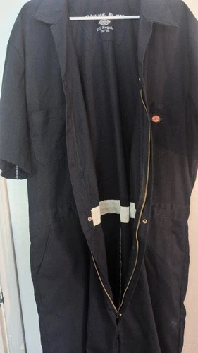 Dickies FLEX Black Mechanic Workwear Coveralls 2XL Regular Full Zip Pockets image 4