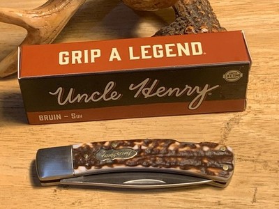 Schrade Uncle Henry Bruin Lockback 3 3/4'' Staglon Pocket Knife SCH1136000