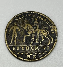 Historischer Messing-Jeton Hans Krauwinkel – Esther VI / Das Haus Haman – 28 mm