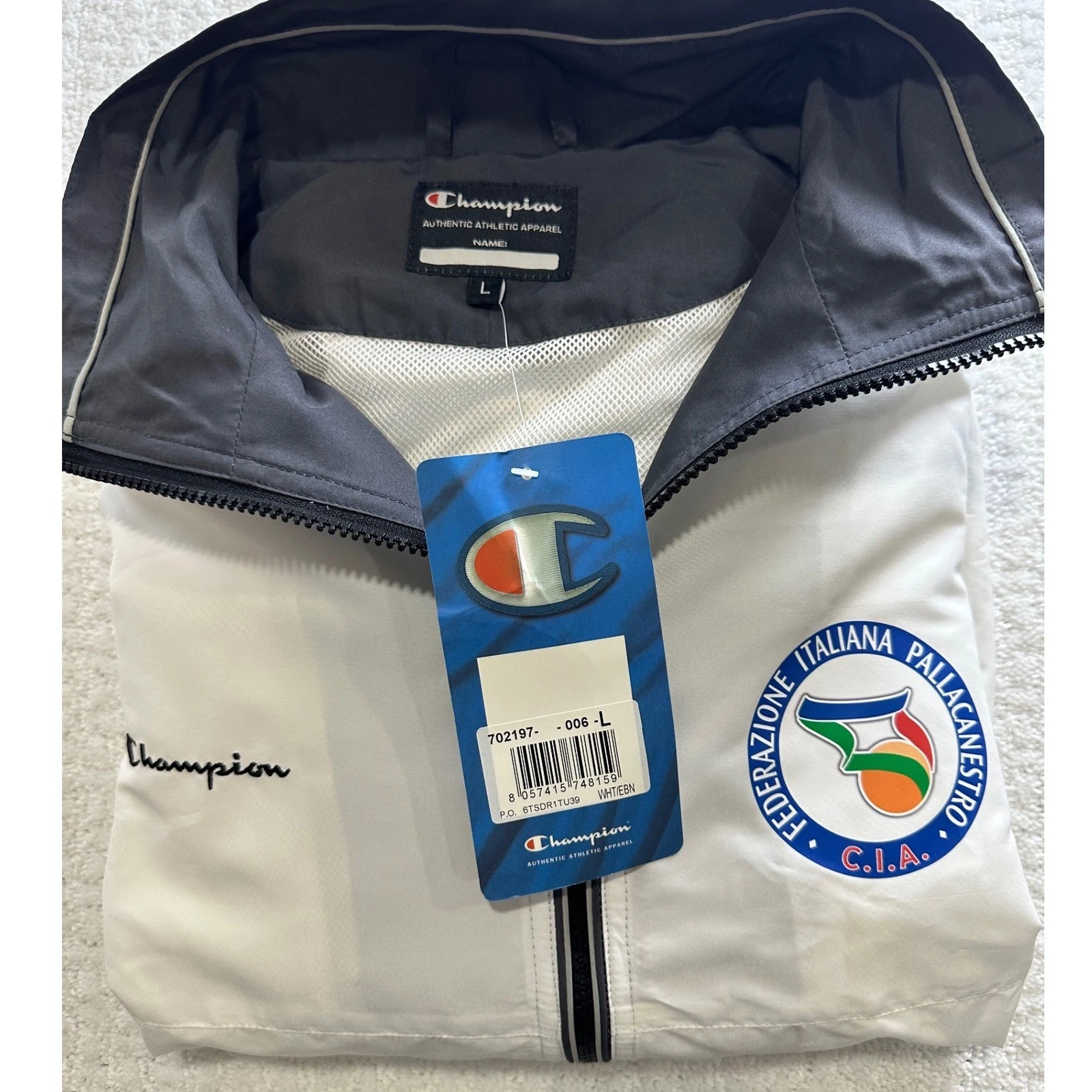 Champion Federazione Italiana Pallacanestro Italy Jacket Basketball White L