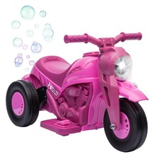 Pink Electric Motorcycle Kids Bikes Riding Toys Bubble Car LED Headlight Stable