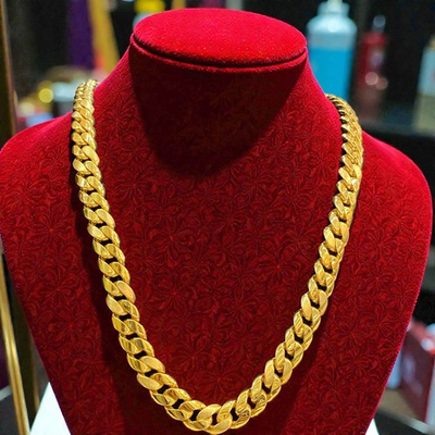 #ad Handcrafted Men’s Dubai Cuban Link Chain Necklace In Hallmark 22K Yellow Gold $14991.60