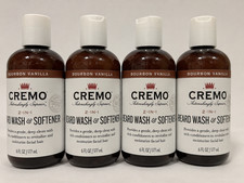 4 PACK Cremo 2 In 1 Beard Face Wash Bourbon Vanilla 6Oz