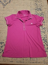 Polo de golf femme Adidas en magenta taille L manches courtes