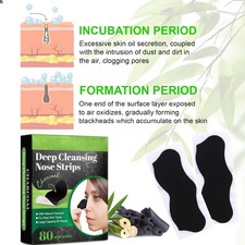 Pore Strips,Natural Charcoal Blackhead Strips for All Skin Type,Nose Strips f...