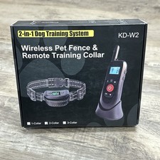 Wireless Pet Fence KD-W2 2 In 1 Dog Training System Remote Training Collar NOB