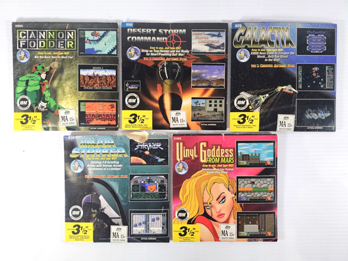 Vintage PC Game Lot 3.5 Floppy Disk Cannon Fodder Vinyl Goddess MS DOS ...