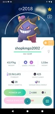 Pokémon Non Shiny Gengar ( Halloween Costume) - Year 2020 - 20k SD
